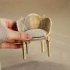 Miniature Simulation Furniture 1:12 Scale, Palace-Style, Distressed Resin Tables and Chairs Suitable for Dollhouse Decoration