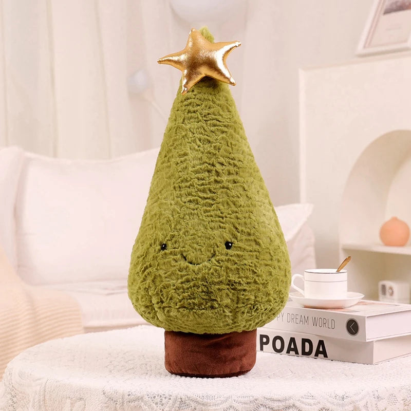 New Kawaii Christmas Tree & Elk Plush Dolls Stuffed Soft Plant Toys Sika Deer for Kids Family Xmas Decoration Gift