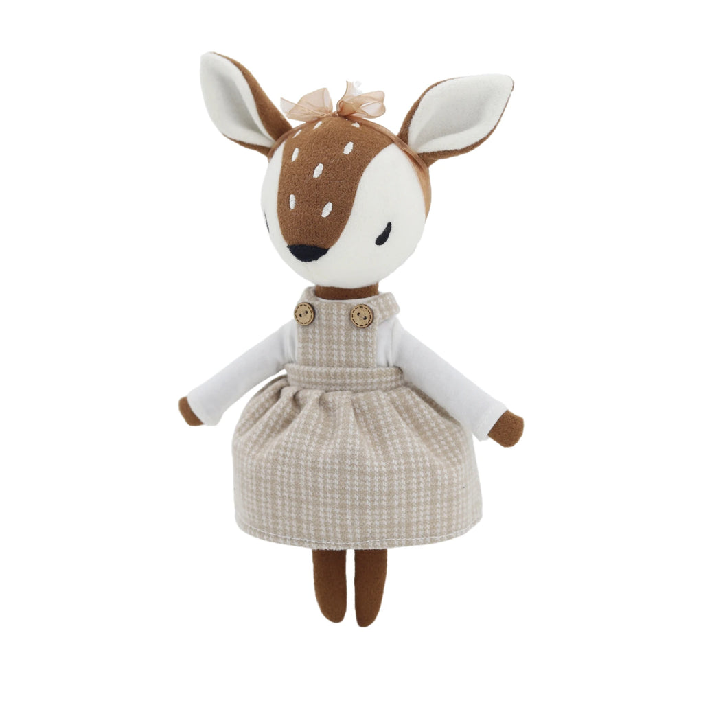Kawaii Deer Plush Toy Cute Fawn Stuffed Animal Soft Soothing Doll Nordic Style Home Decor Perfect Birthday Gift for Girls