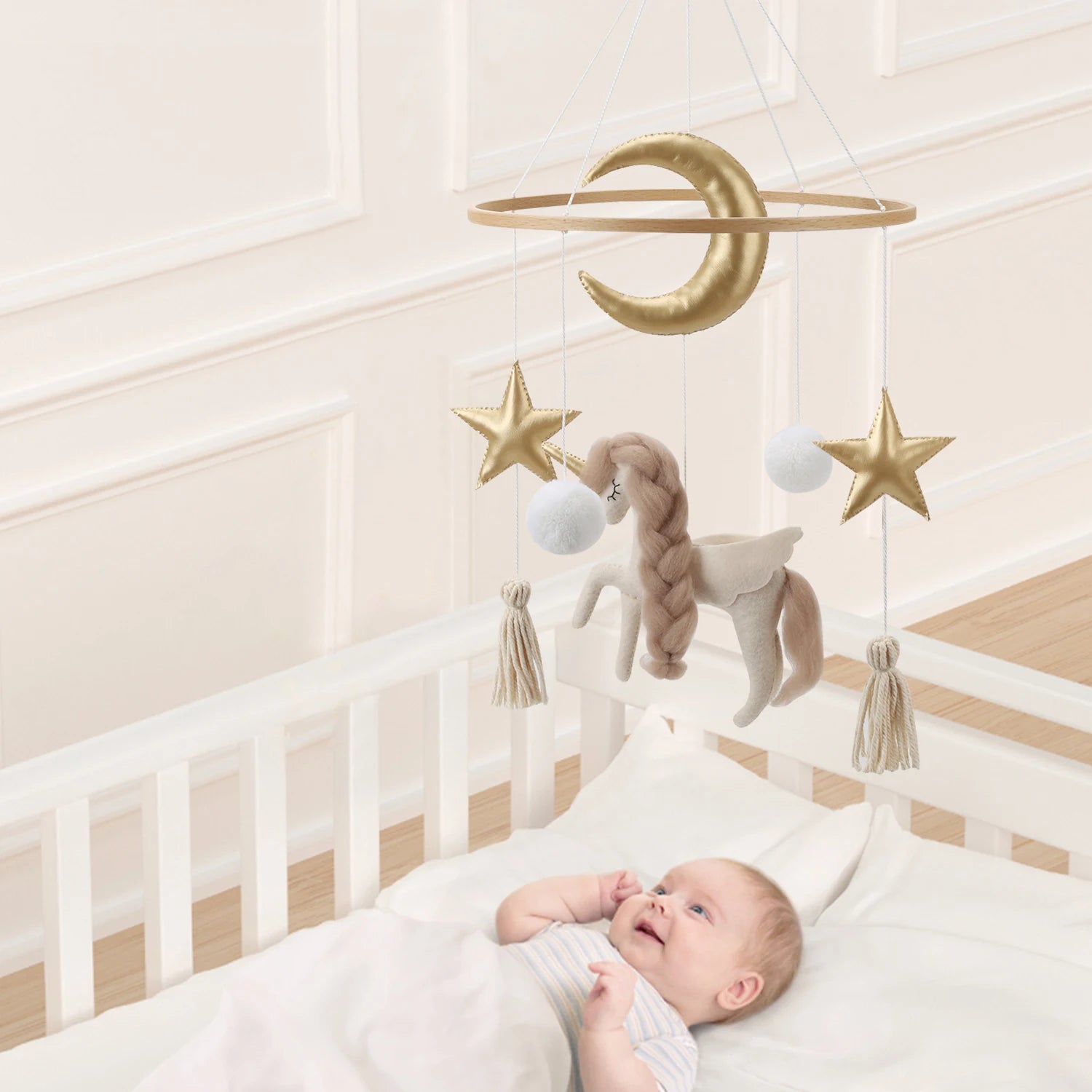 Unicorn Baby Mobile for Crib Baby Girl Mobile Unicorn Nursery Decor