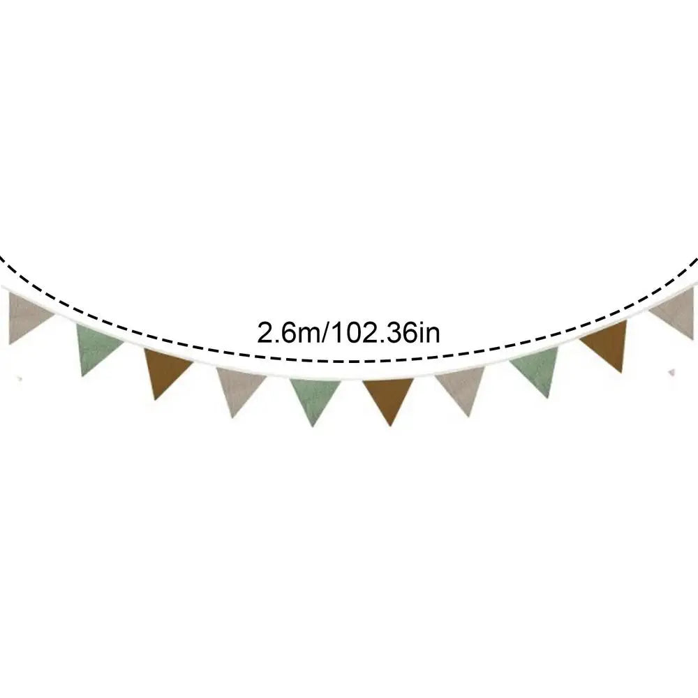Pennant Banner Flags Nursery Bunting Banner Flags Washable Cotton Fabric Triangle Pennant Garlands for Living Room and Bedroom