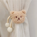 Ins Style Korean Style Plush Bear 1 Pearl Buckle Curtain Tie Kidsren'S Room Decoration Mosquito Net Tie Rope Tie Rope