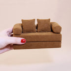 Miniature Fabric Sofa Bed (Various Free-Combination Configurations) Suitable for Dollhouse Decoration