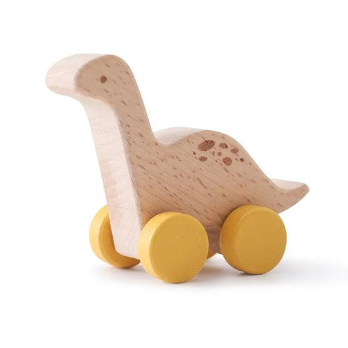 1PC Baby Wooden Toys Dinosaur Beech Wood Car Blocks Educational Montessori Toys Children Baby Teething Newborn Walnut Wooden Car