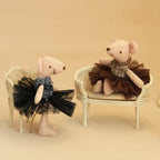 Miniature Simulation Furniture 1:12 Scale, Palace-Style, Distressed Resin Tables and Chairs Suitable for Dollhouse Decoration