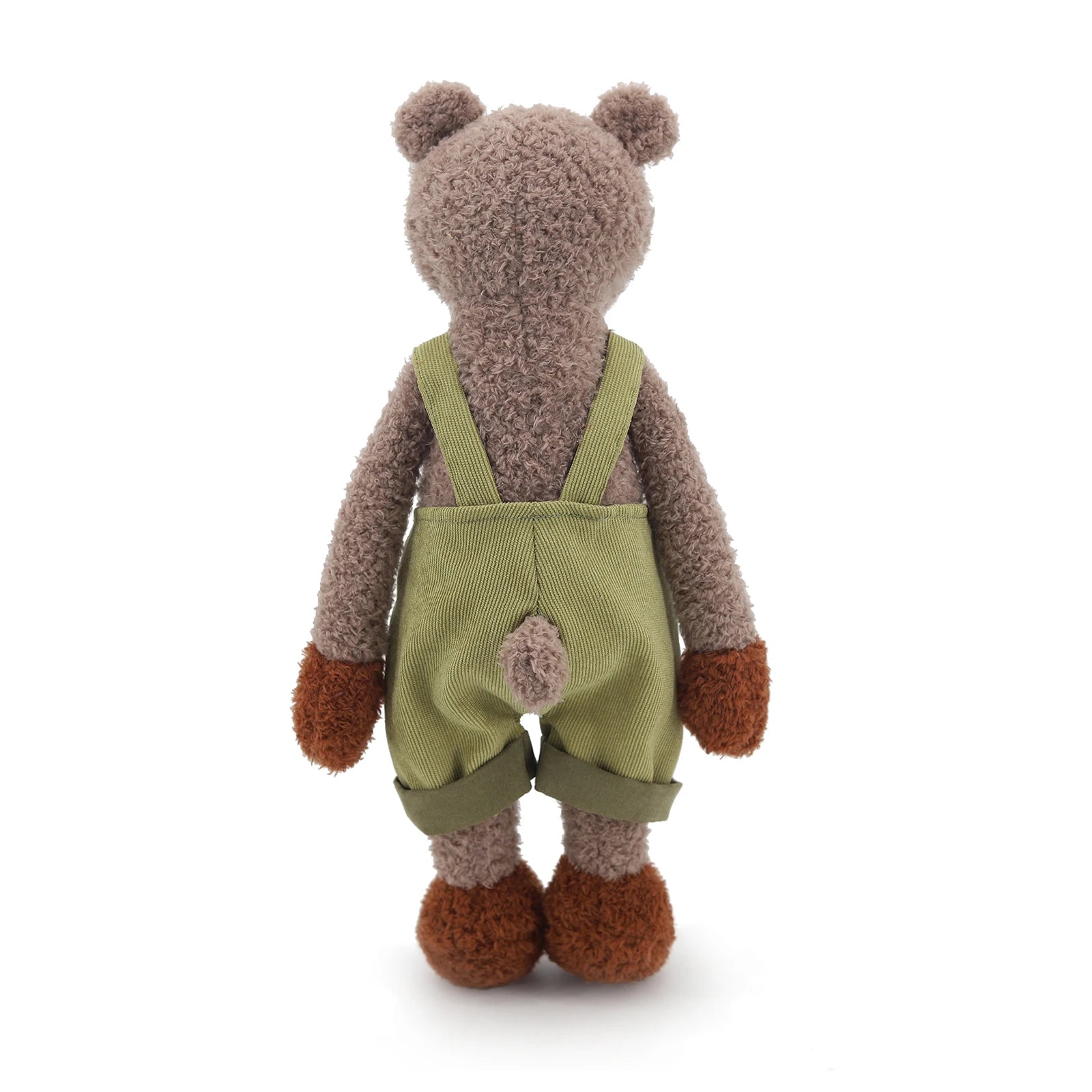 Adorable Brown Teddy Bear Plush Toy Khaki Corduroy Overalls Stuffed Animal Doll Children Gift Bedroom Decor Fluffy Cartoon Bear