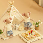 Miniature Simulation Dollhouse Furniture Ornaments H-13Cm, 2 Interchangeable Couple Mice