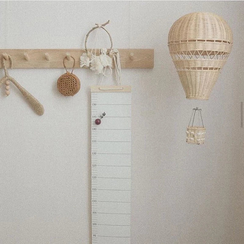 Rattan Hot Air Balloon Decor Hand-Woven Wall Hanging Decor Handmade Nordic Photograph Prop for Kids Room Kindergarten Nursery