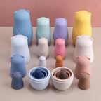 1Setmontessori Nesting Dolls Toy Russian Matryoshka Doll Educational Toys for Children Silicone Stacking Blocks Doll inside Doll