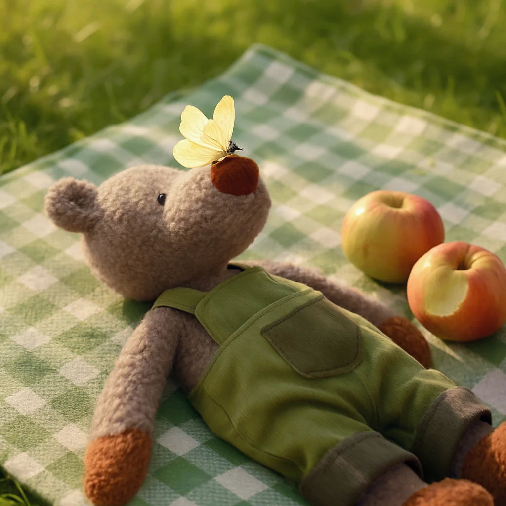 Adorable Brown Teddy Bear Plush Toy Khaki Corduroy Overalls Stuffed Animal Doll Children Gift Bedroom Decor Fluffy Cartoon Bear