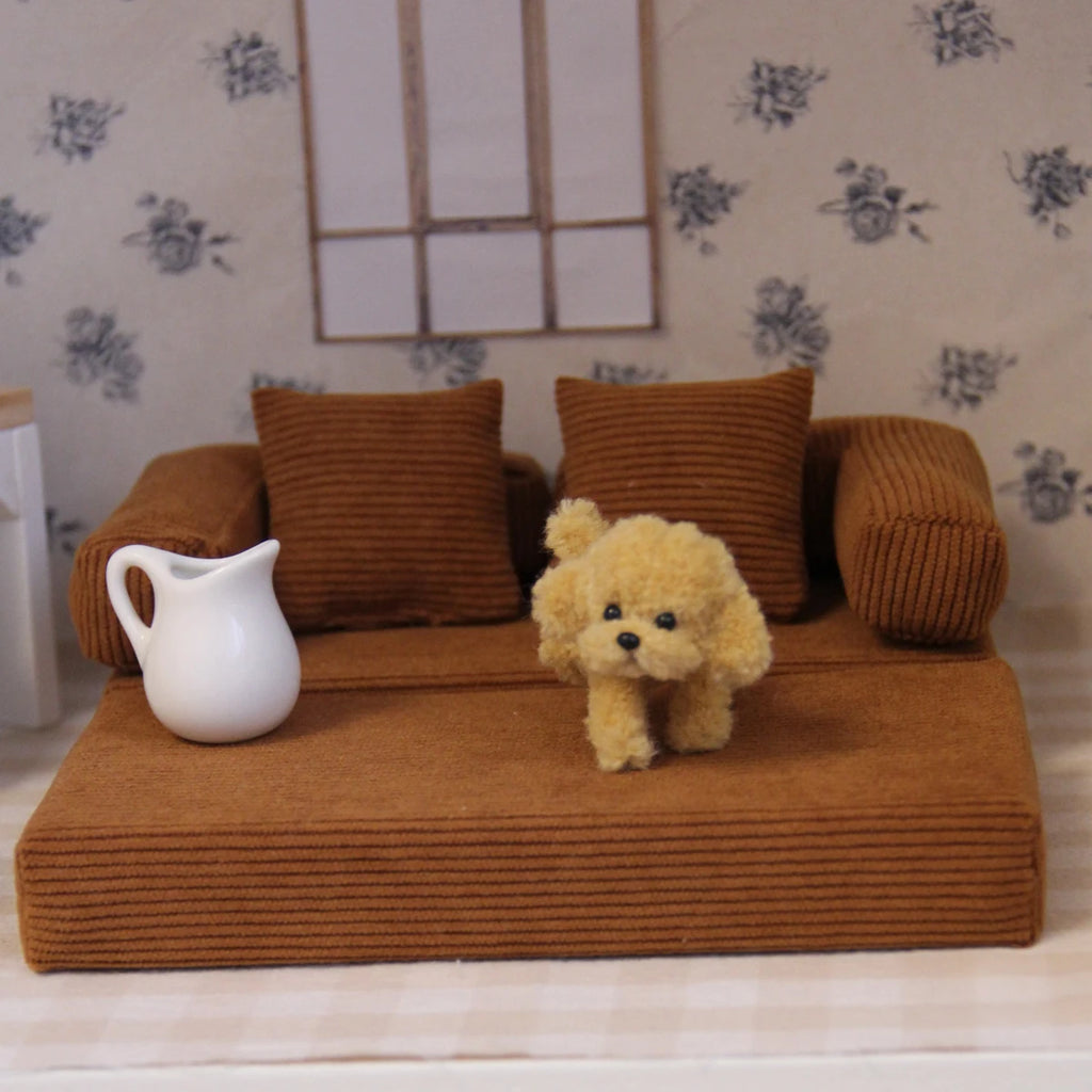 Miniature Fabric Sofa Bed (Various Free-Combination Configurations) Suitable for Dollhouse Decoration
