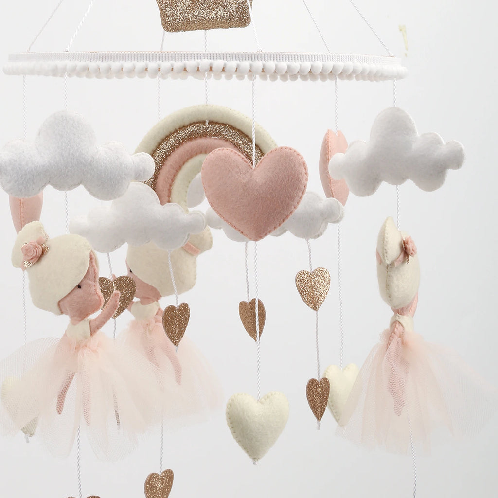 Ballerina Baby Crib Mobile Princess Ballerina Girl Nursery Mobile Newborn Gift