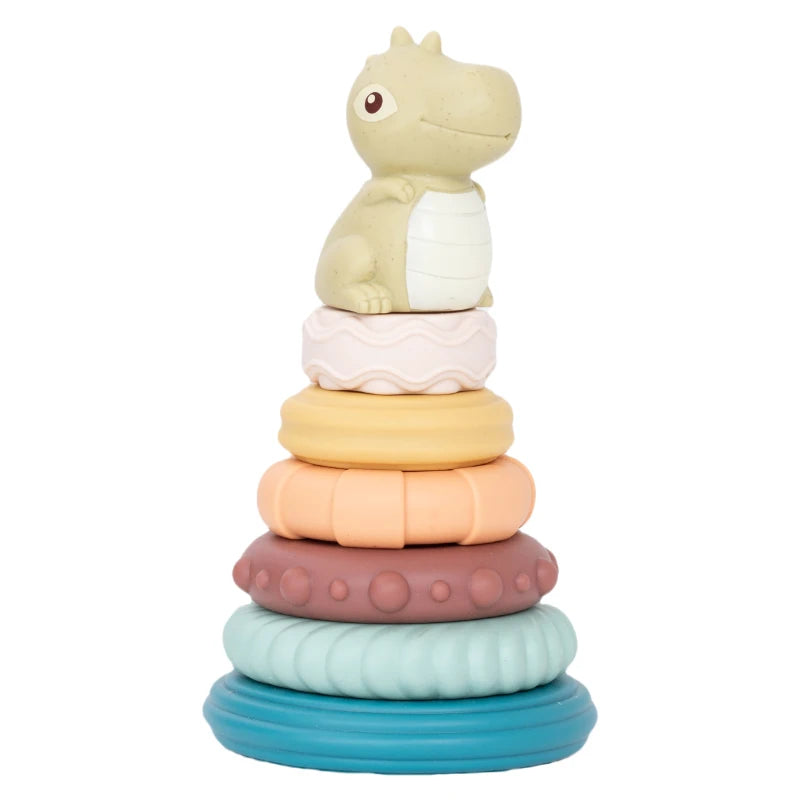 EIBYCIDY Stacking Toys Cartoon Dinosaur Nesting Stacking Tower Baby Early Learning Montessori Toys Babies Gift for Boys Girls