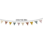 Pennant Banner Flags Nursery Bunting Banner Flags Washable Cotton Fabric Triangle Pennant Garlands for Living Room and Bedroom
