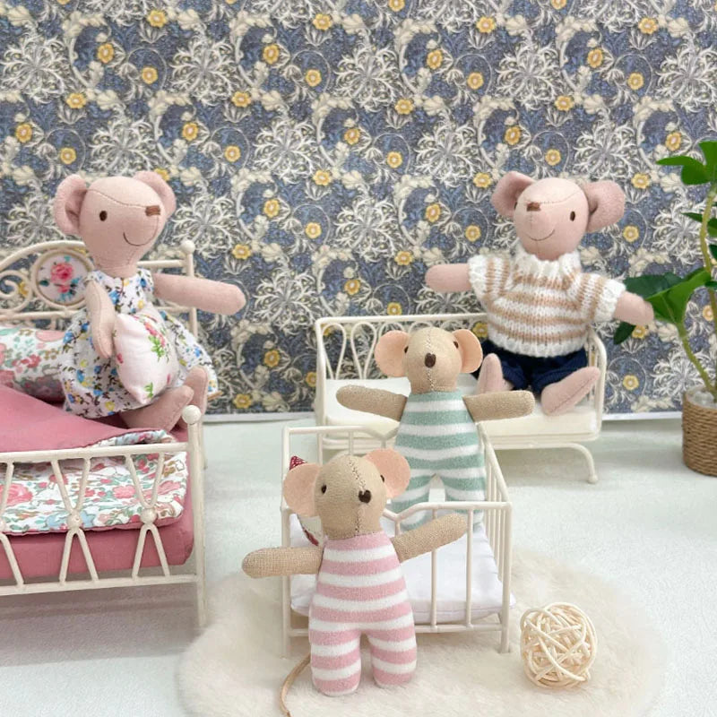 1:12 Scale Interchangeable 5.9-Inch Mini Mouse Dollhouse Accessories Figurines Ornaments Festive Decor Perfect Gift
