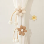 2Pcs Nordic Ins Style Three-Dimensional Flower Pearl Buckle Curtain Tiebacks Children'S Room Decoration Mosquito Net Tie Rope Binding Rope