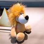 25Cm Stuffed Lifelike Lion Tiger Elephant Monkey Leopard Giraffe Raccoon Doll Simulation Forest Animals Plush Toys for Kids Gift