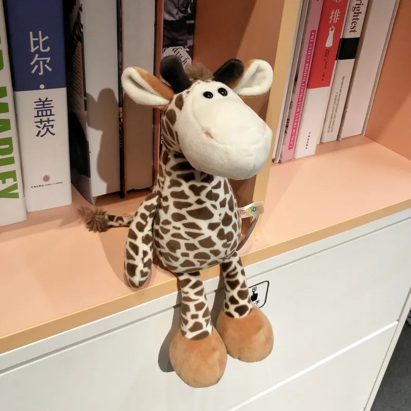 25Cm Stuffed Lifelike Lion Tiger Elephant Monkey Leopard Giraffe Raccoon Doll Simulation Forest Animals Plush Toys for Kids Gift