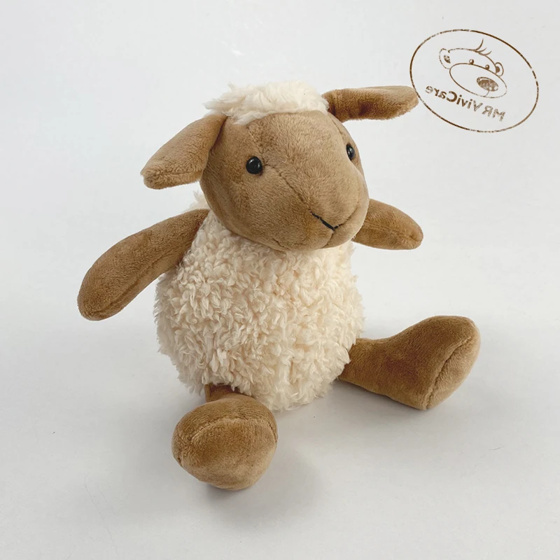 20Cm Sean Sheep Alpaca Plush Doll Cute Animal Doll Soft Cotton Stuffed Doll Children'S Plush Toy Sleeping Partner Birthday Gift