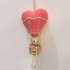 Handmade Crochet Bear in Hot Air Balloon - Hanging Nursery Decor, Cute Plush Animal Wall Hanging for Kids Room, Baby Mobile Deco