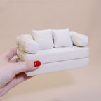 Miniature Fabric Sofa Bed (Various Free-Combination Configurations) Suitable for Dollhouse Decoration