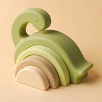 Baby Dinosaur Blocks Bpa-Free Silicone Stacker Intellectual Development Creative Color Matching Toys