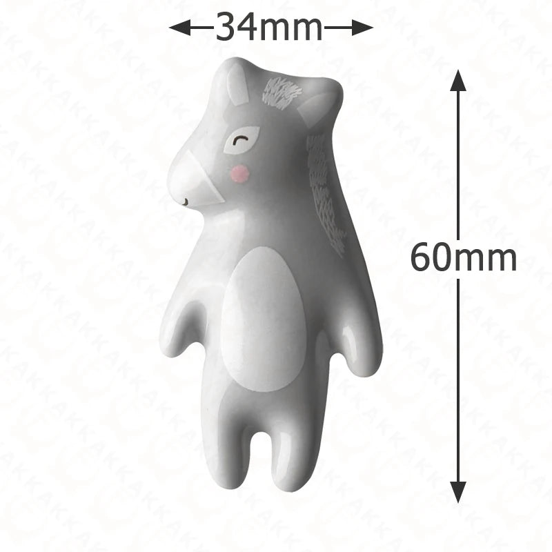 Cartoon Panda Furniture Handle Ceramic Drawer Knobs Cabinet Handles for Kids Room Animal Shape Kitchen Handle Door Hardware