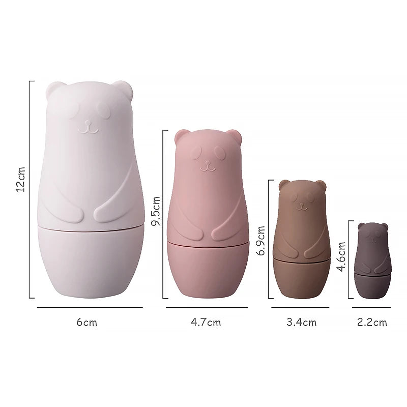 1Setmontessori Nesting Dolls Toy Russian Matryoshka Doll Educational Toys for Children Silicone Stacking Blocks Doll inside Doll