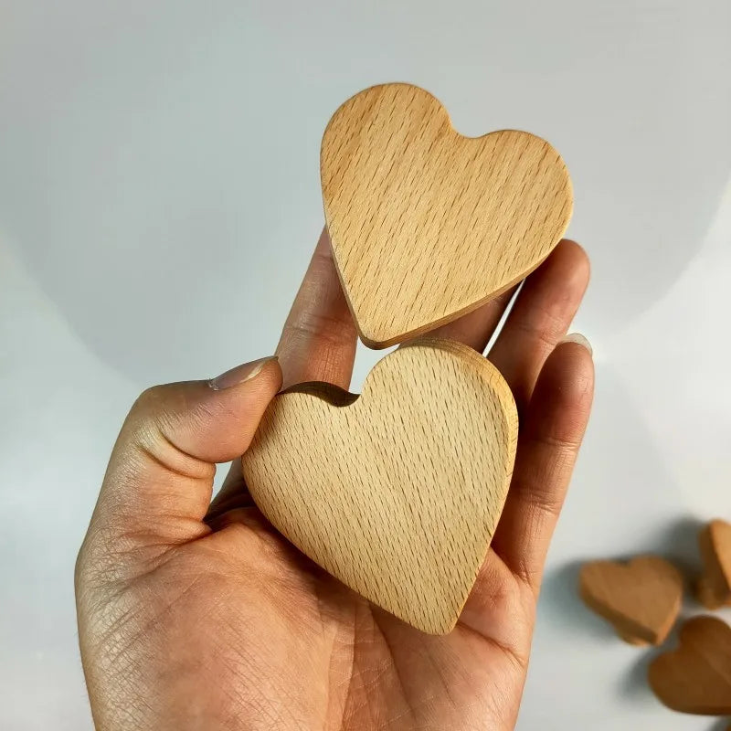 Cute Wood Heart Shape Furniture Handles Wardrobe Knob Kitchen Cabinet Handles Door Pulls Children Room Decoration Hardware