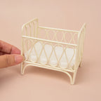 1:12 Miniature Realistic Iron Art Baby Crib Suitable for Dollhouse Playhouse Accessories