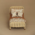1:12 Miniature Simulated Rattan Crib with Bedding Three-Piece Set Suitable for Children'S Playhouse Decorations