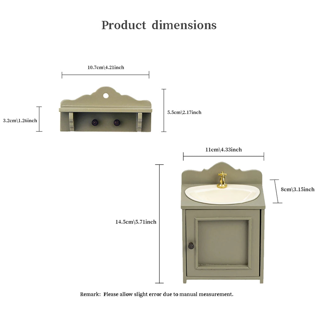 1: 6 Miniature Simulation Furniture Bjd Ob11 Family House Accessories Iron Washing Table