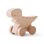 1PC Baby Wooden Toys Dinosaur Beech Wood Car Blocks Educational Montessori Toys Children Baby Teething Newborn Walnut Wooden Car