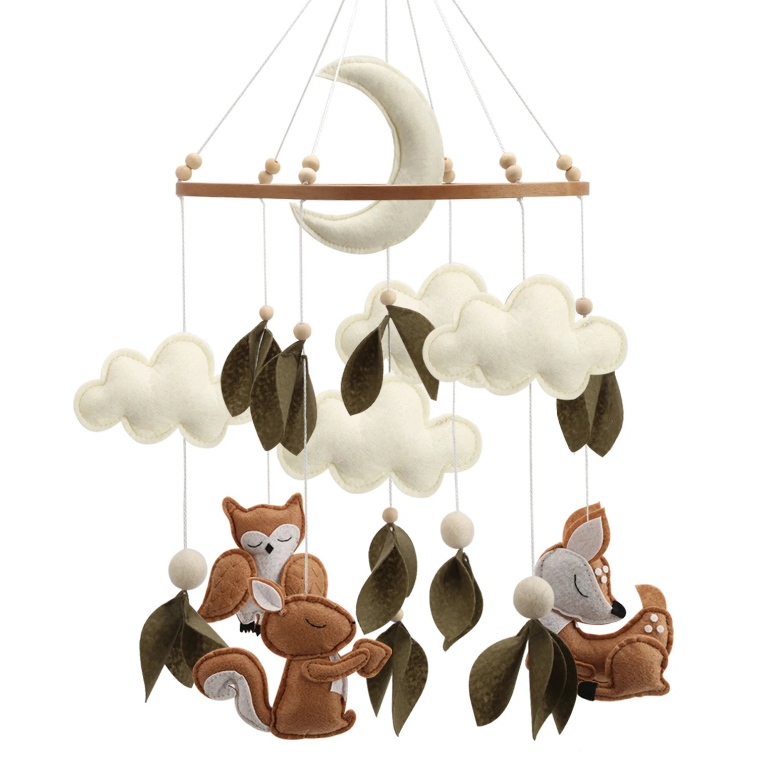 Woodland Baby Mobile Forest Animals Squirrel Owl Deer Nursery Decor Baby Crib Mobile