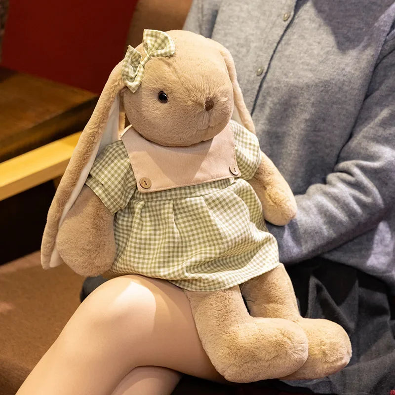 45Cm/55Cm Cute Plush Toy Stuffed Toy Rabbit Wear Dress Doll Babies Sleeping Companion Cute Doll Children'S Gift