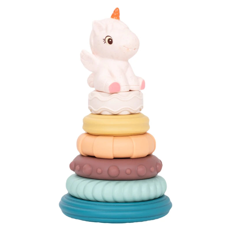EIBYCIDY Stacking Toys Cartoon Dinosaur Nesting Stacking Tower Baby Early Learning Montessori Toys Babies Gift for Boys Girls