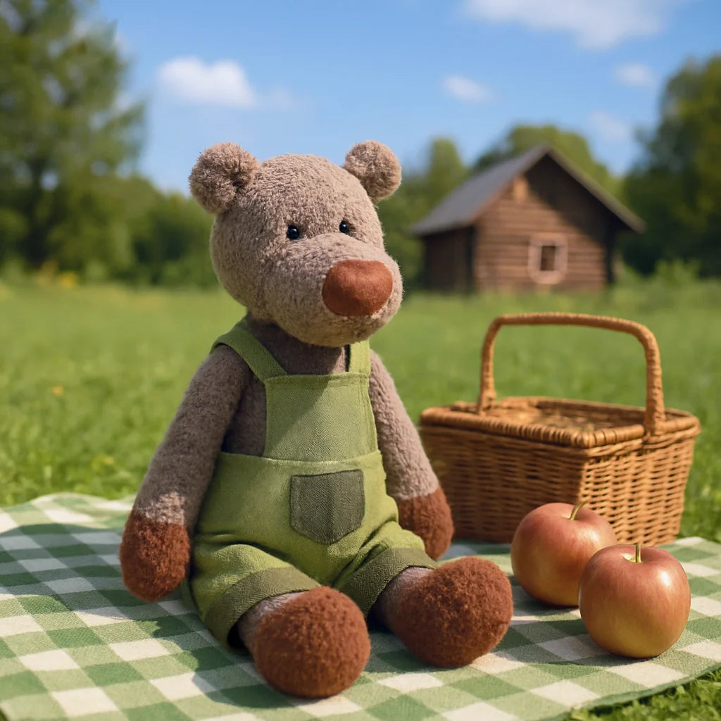 Adorable Brown Teddy Bear Plush Toy Khaki Corduroy Overalls Stuffed Animal Doll Children Gift Bedroom Decor Fluffy Cartoon Bear