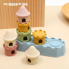 8Pcs/Set Baby Silicone Castle Stacking Toys Early Educational Montessori Building Blocks for Toddlers Kids Stackable Toy Gifts