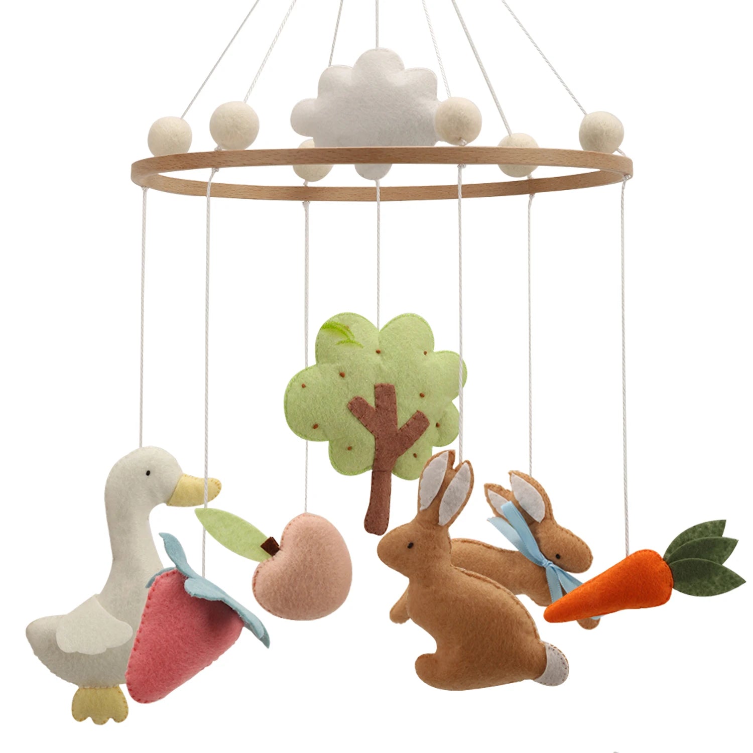 Garden Rabbit Crib Mobile Nursery Mobile with Rabbit in the Garden Garden Bunny Crib Mobile