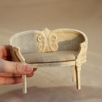 Miniature Simulation Furniture 1:12 Scale, Palace-Style, Distressed Resin Tables and Chairs Suitable for Dollhouse Decoration