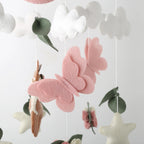 Deer Baby Mobile Baby Girl Nursery Decor Butterfly Flower Mobile for Crib