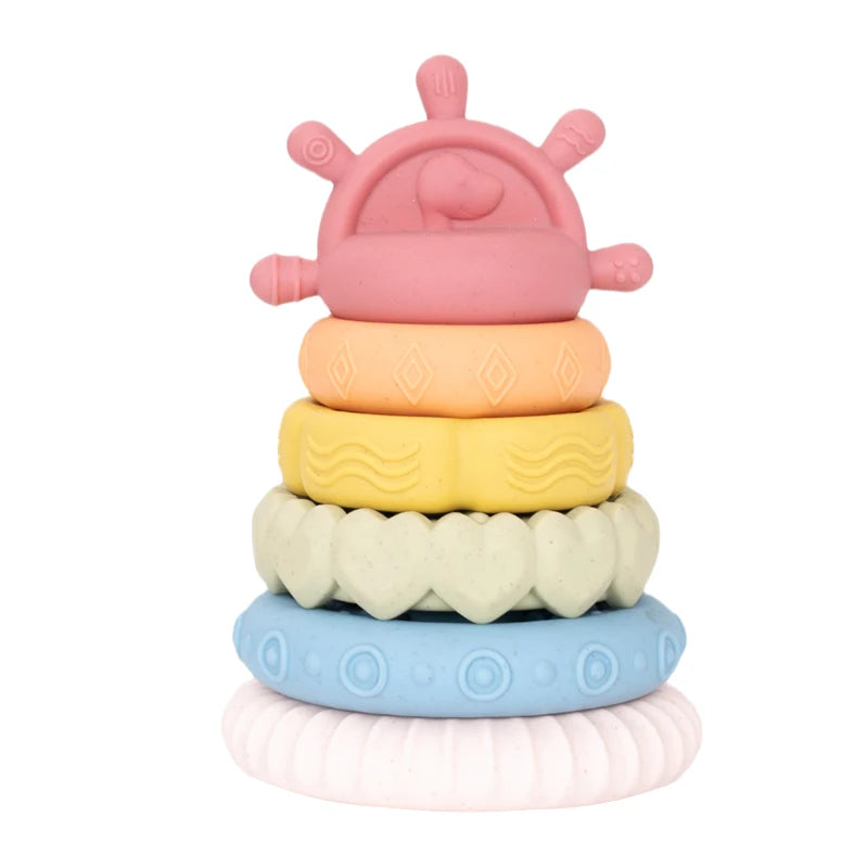 EIBYCIDY Stacking Toys Cartoon Dinosaur Nesting Stacking Tower Baby Early Learning Montessori Toys Babies Gift for Boys Girls