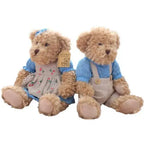 2Pcs/Pair 26Cm Lovely Couple Teddy Bear with Clothes Dolls Stuffed Animal Bear Plush Toy Kids Baby Children Girl Birthday Gift