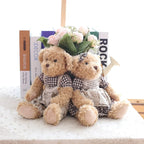 2Pcs/Pair 26Cm Lovely Couple Teddy Bear with Clothes Dolls Stuffed Animal Bear Plush Toy Kids Baby Children Girl Birthday Gift