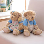 2Pcs/Pair 26Cm Lovely Couple Teddy Bear with Clothes Dolls Stuffed Animal Bear Plush Toy Kids Baby Children Girl Birthday Gift