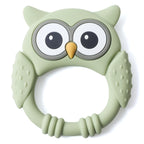 Silicone Teether,Food Grade Baby 0-12 Toys,Teething Rattle Sensory Toys for Toddlers,Cartoon Owl Silicone Soothing Teether Toys