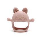 Baby Teething Mittens - Food-Grade Silicone Glove Chew Toy, Anti-Sucking Hand Guard, Cute Bunny Design
