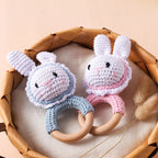 1Pc Baby Teether Wooden Crochet Rattle Toy BPA Free Baby Mobile Play Gym Wood Rodent Rabbit Rattle Newborn Educational Toy Gifts