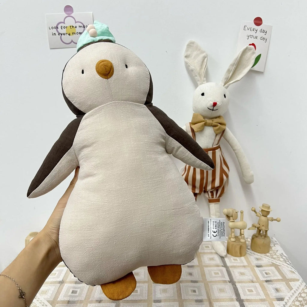 Ins Nordic Style Little Penguin Doll Linen Comfort Doll Baby Sleeping Doll Birthday Gift