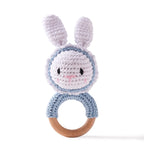 1Pc Baby Teether Wooden Crochet Rattle Toy BPA Free Baby Mobile Play Gym Wood Rodent Rabbit Rattle Newborn Educational Toy Gifts